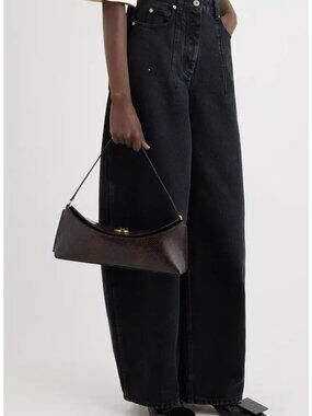 NEW Jacquemus The Ovalo Snakeskin Embossed Leather Shoulder Bag